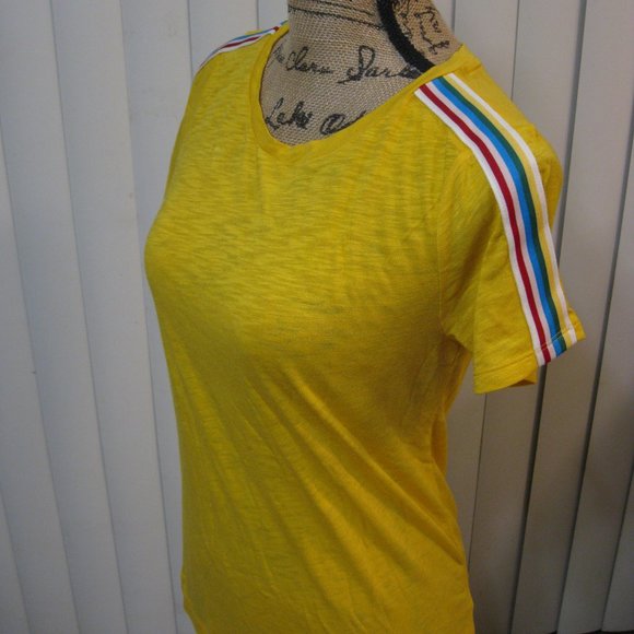 NWT Express yellow rainbow tee top shirt XS - Picture 2 of 6